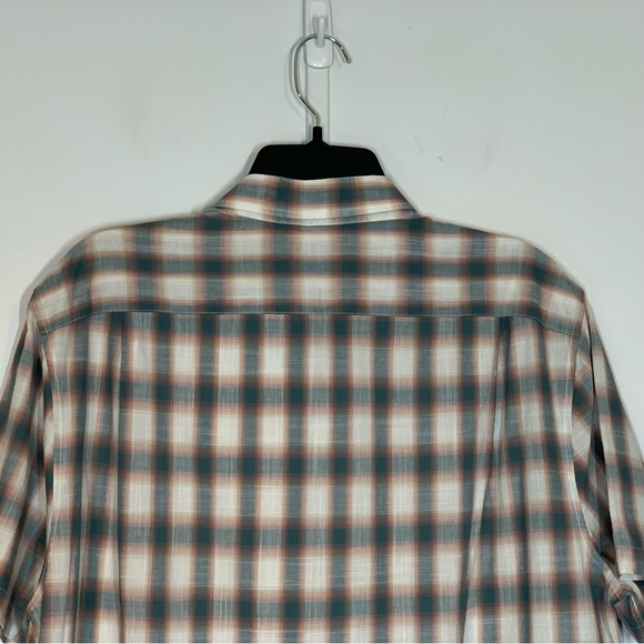 Vince Shadow Classic Fit Plaid Short Sleeve Shirt in Off White/Palisades… - Picture 7 of 10